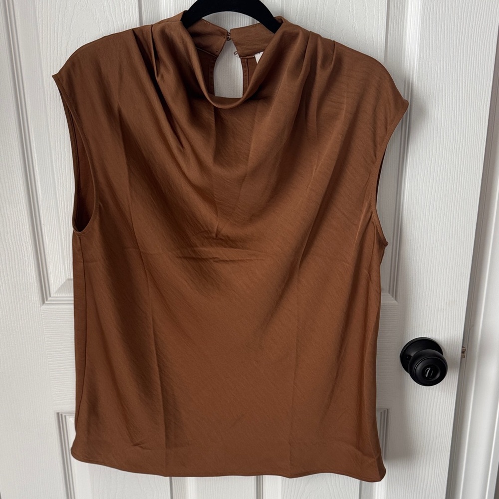 LOFT Brown Sleeveless Blouse